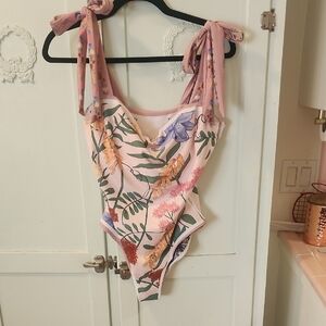 Large Reversible Floral Pink One-Piece Swimsuit